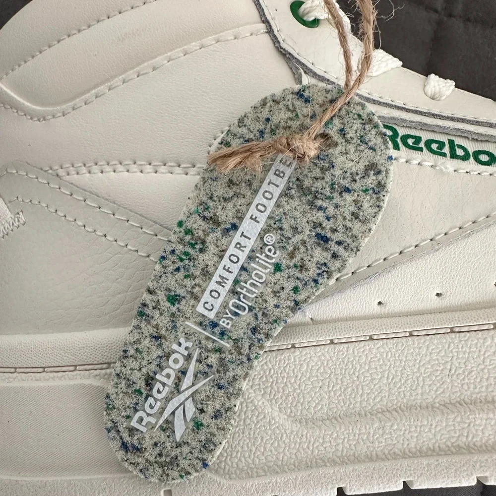 NWB Reebok Leather Tech Geo White Women’s High Tops - Picture 8 of 11